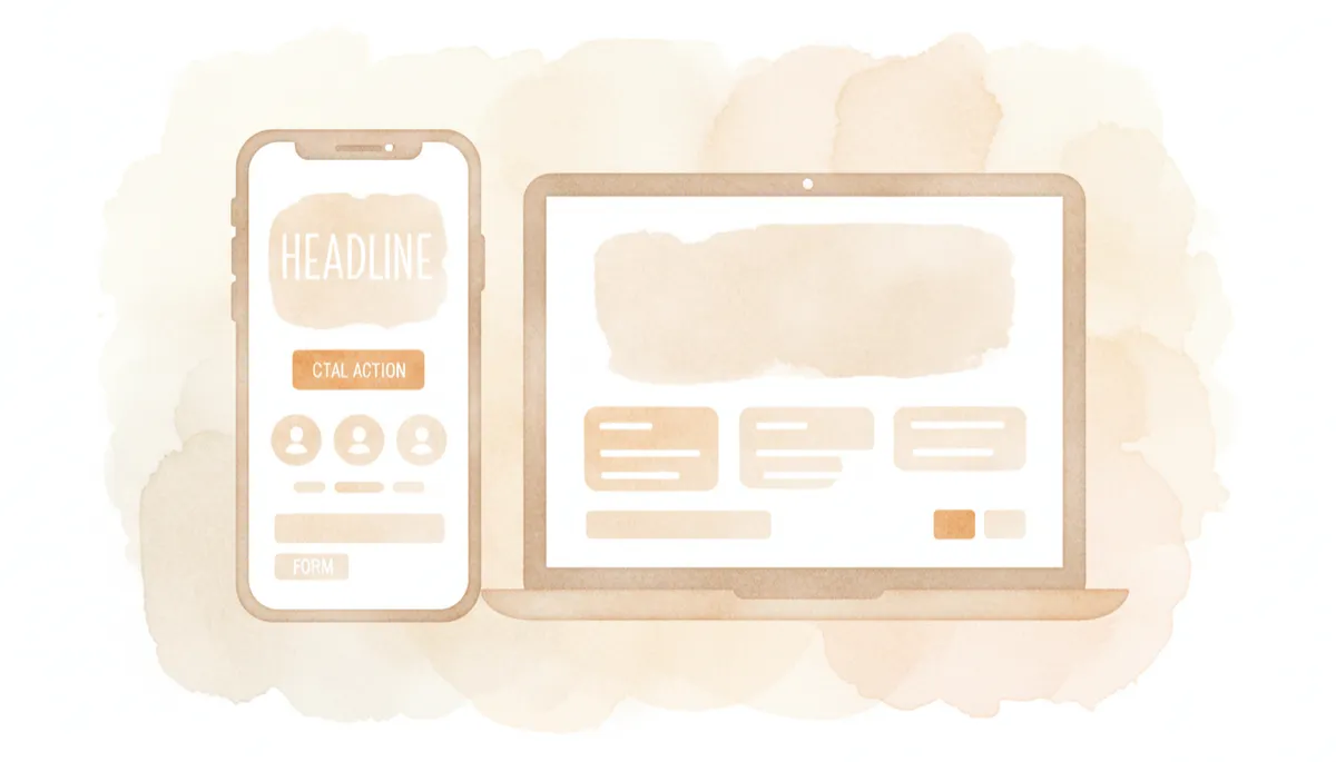 Mockup of a mobile-friendly landing page with clear CTA and testimonials Mockup of a mobile-friendly landing page with clear CTA and testimonials