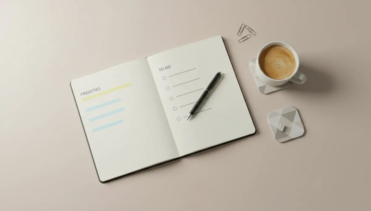 Organised weekly planner representing focus and structure in business