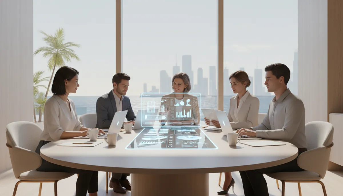 Business coach guiding a small team through culture and hiring strategy