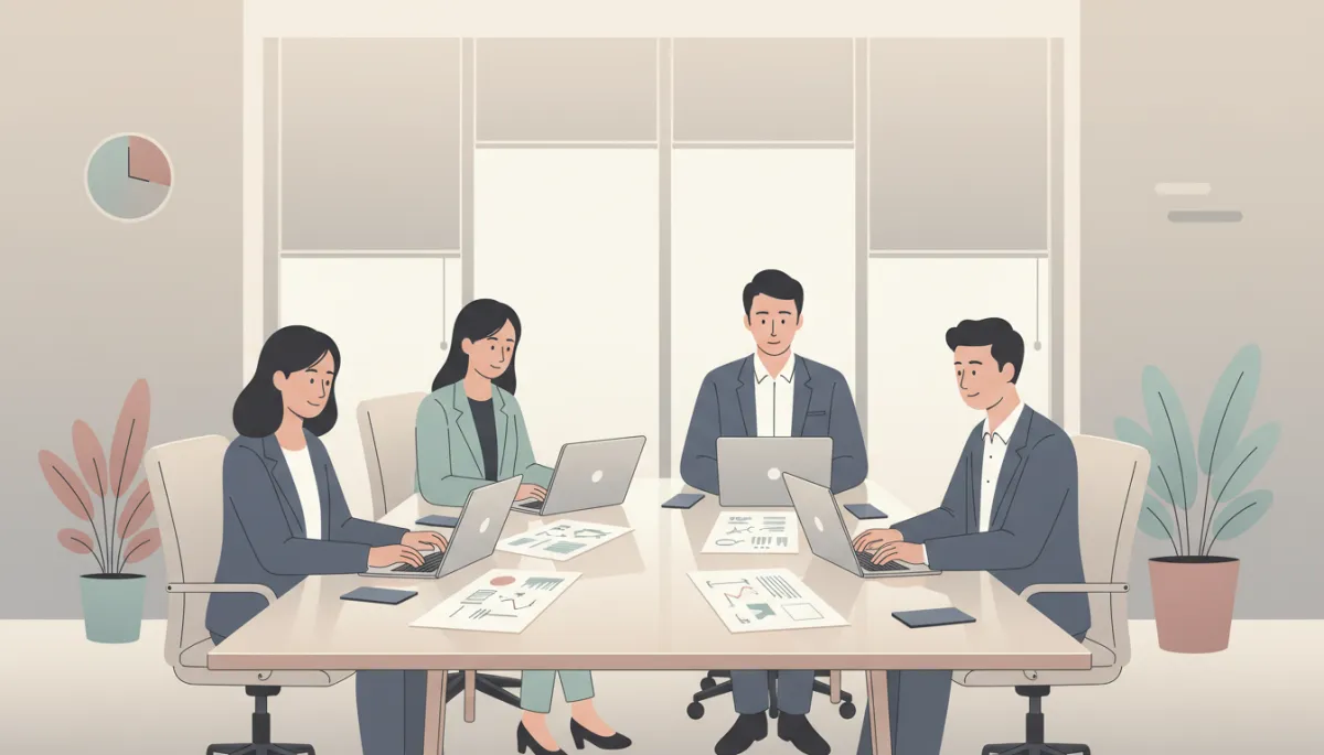 Team collaborating around clearly documented business workflows