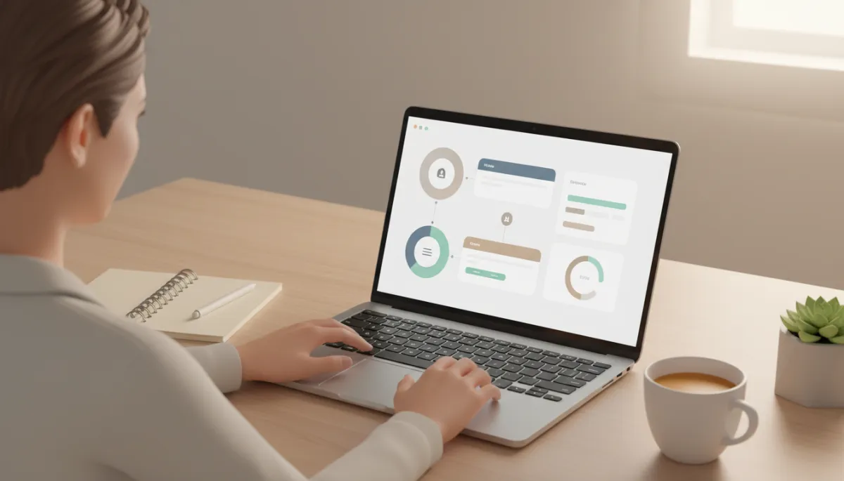 Solopreneur using an AI-powered dashboard to improve website content and SEO