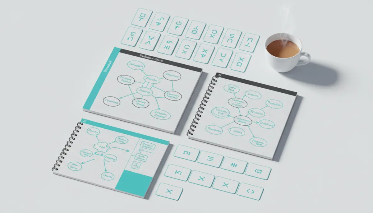Organised English revision notes and mind maps with aqua highlights Organised English revision notes and mind maps with aqua highlights