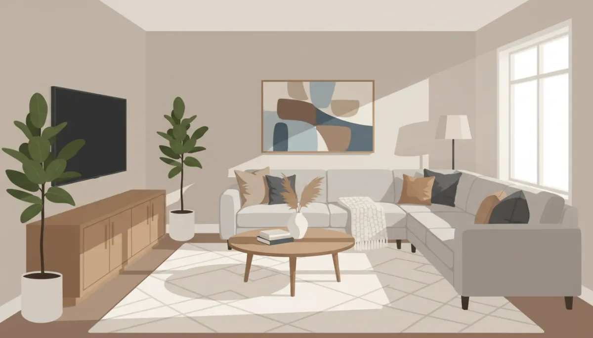 Professionally staged living room in a Schaumburg IL home