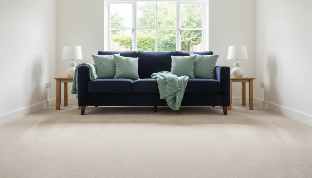 Bright living room in Surrey home with freshly cleaned spotless carpet