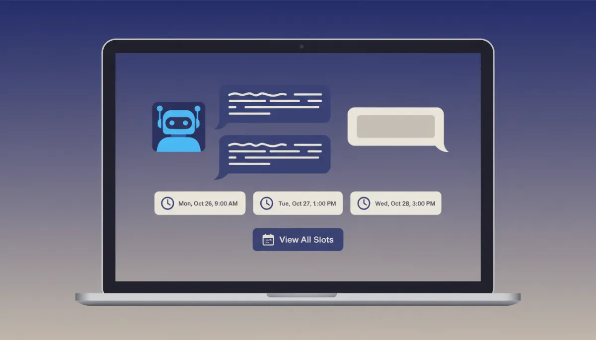 AI website chat assistant qualifying and scheduling a local service lead in real time