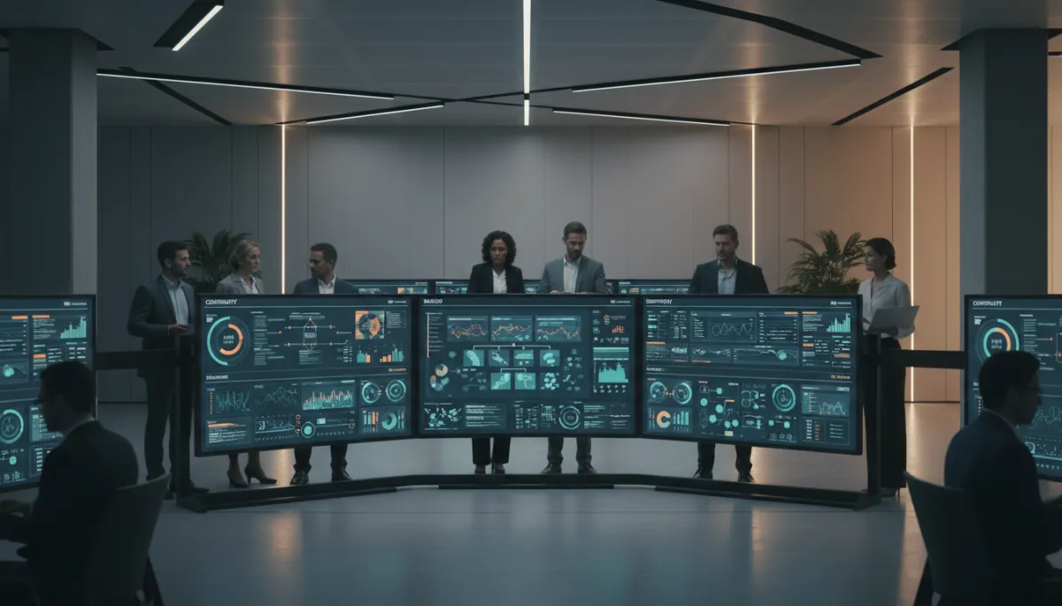 IT and business teams coordinating continuity, backup, and disaster recovery in an operations center