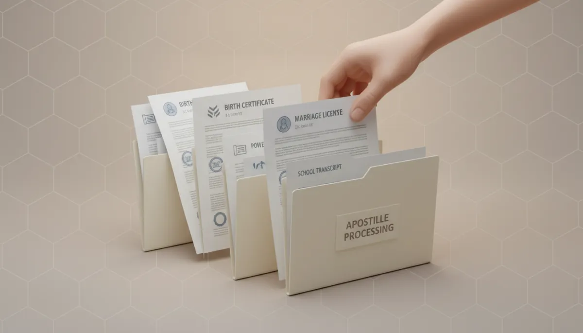 Organized Florida records and notarized documents prepared for apostille processing Organized Florida records and notarized documents prepared for apostille processing