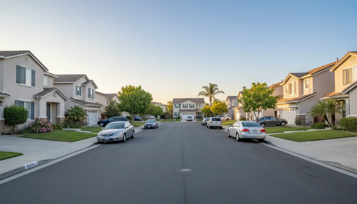 Residential street with single-family homes in Chula Vista