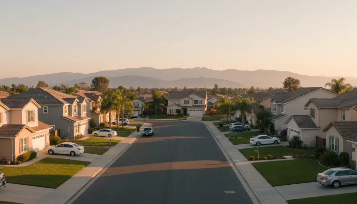 Residential street with single-family homes in Chula Vista