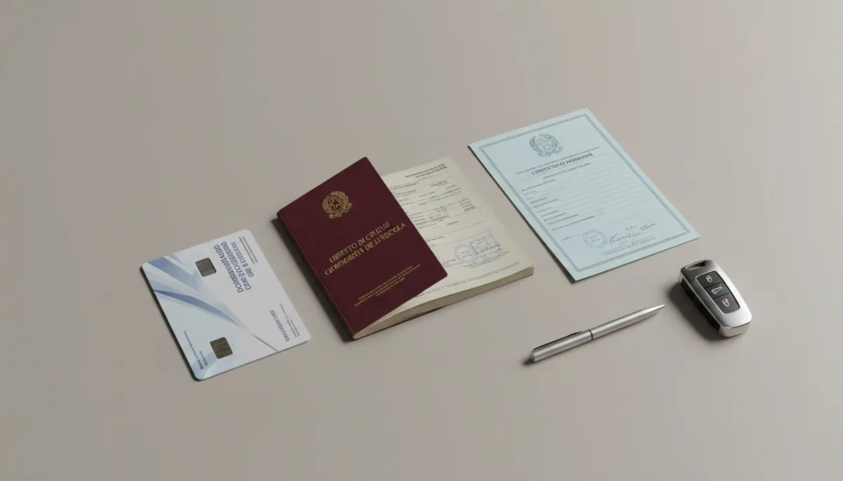 Confronto tra Documento Unico, vecchio libretto e certificato di proprietà su una scrivania