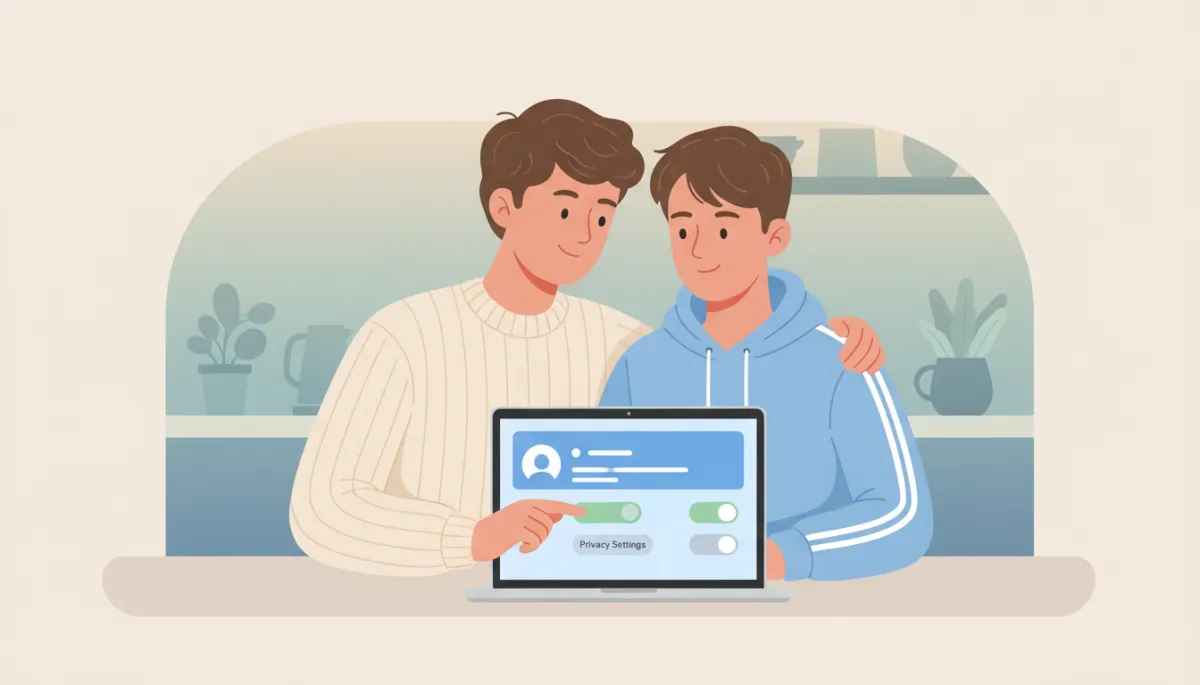 Parent and student-athlete reviewing a carefully managed X recruiting profile together