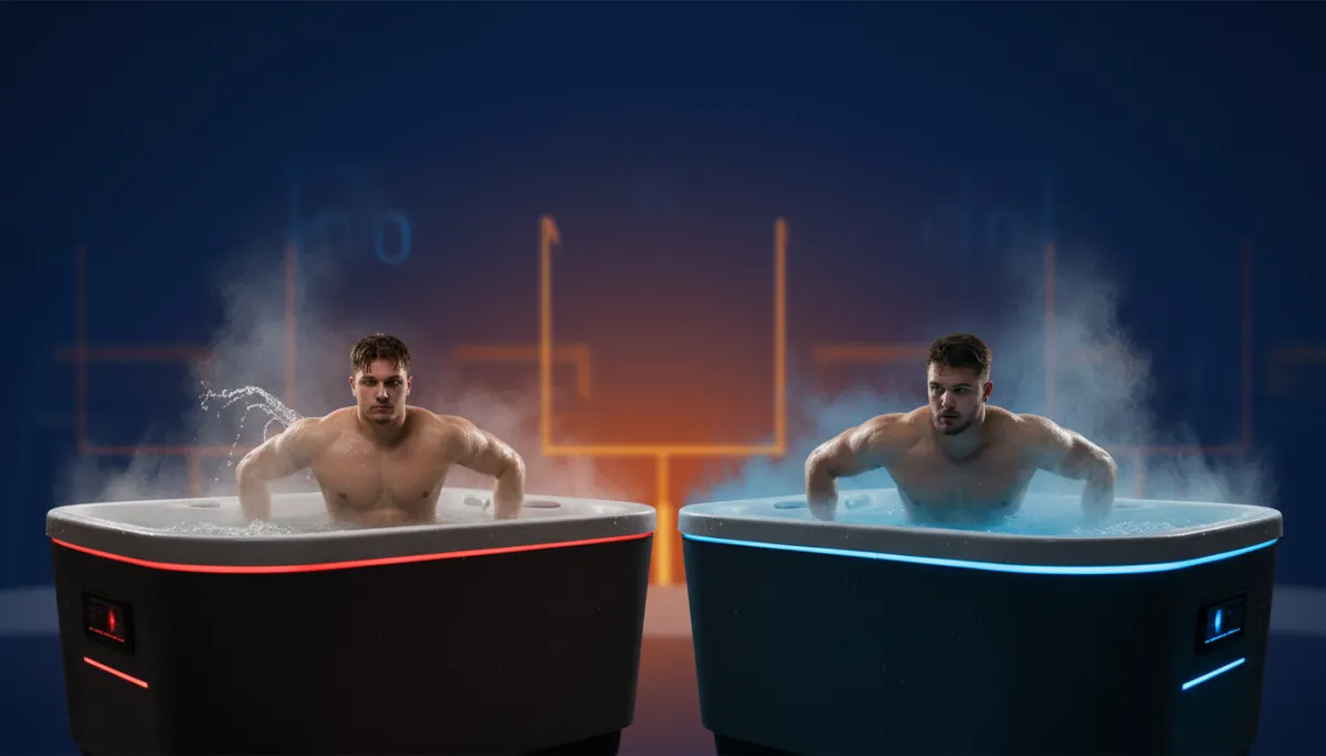 Professional athletic training facility with hot and cold tubs