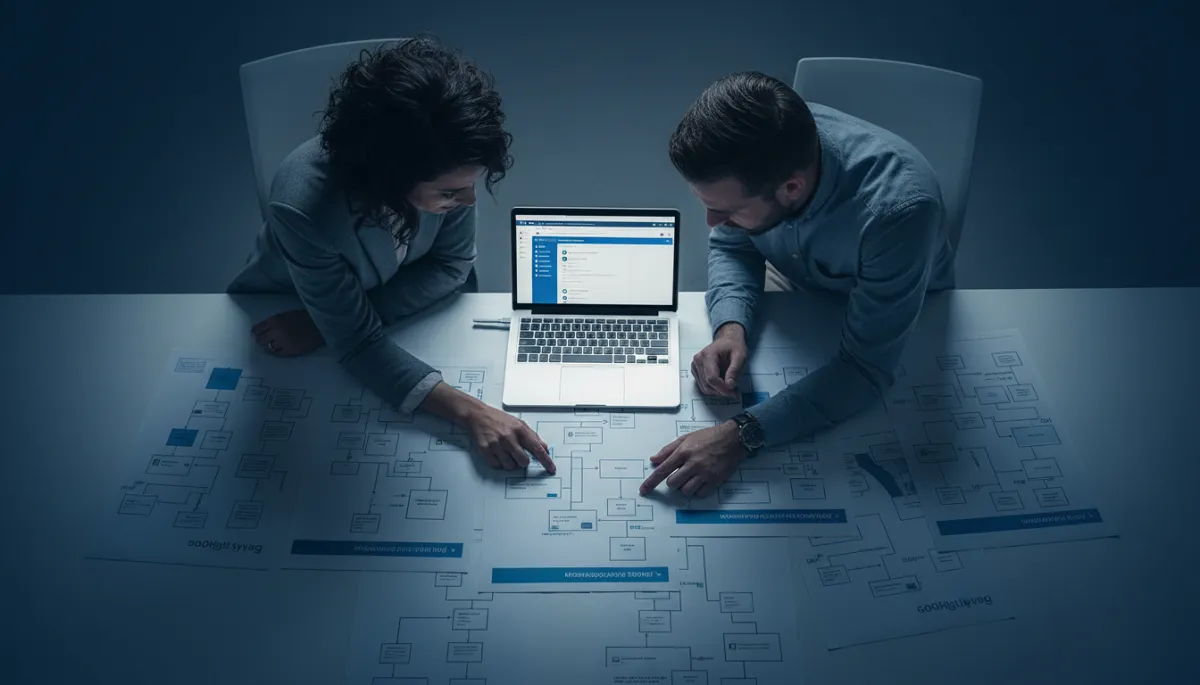 Agency owner collaborating with a GoHighLevel implementation strategist