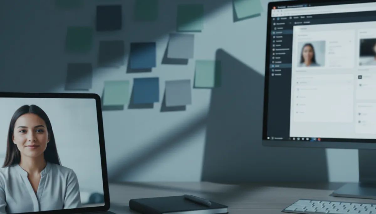 Virtual assistant on video call juggling multiple GoHighLevel tasks