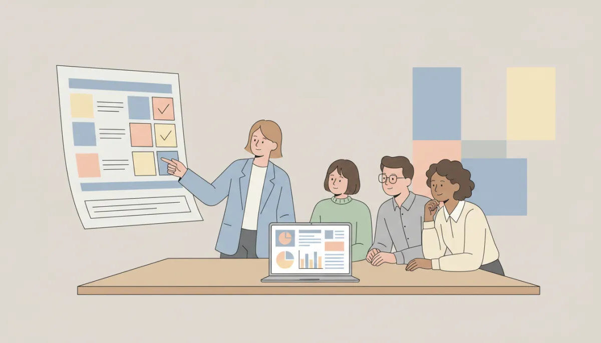 Consultant reviewing a GoHighLevel implementation scorecard with a business team Consultant reviewing a GoHighLevel implementation scorecard with a business team