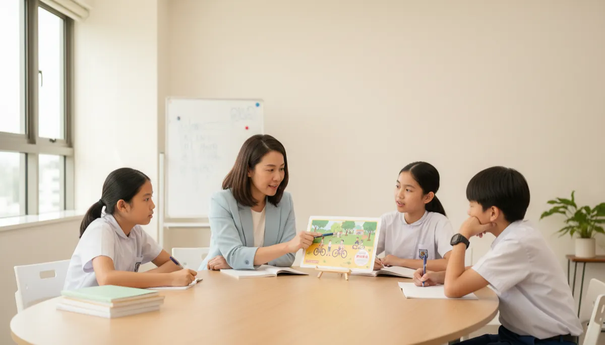 Small PSLE oral group class with specialist tutor and P6 students