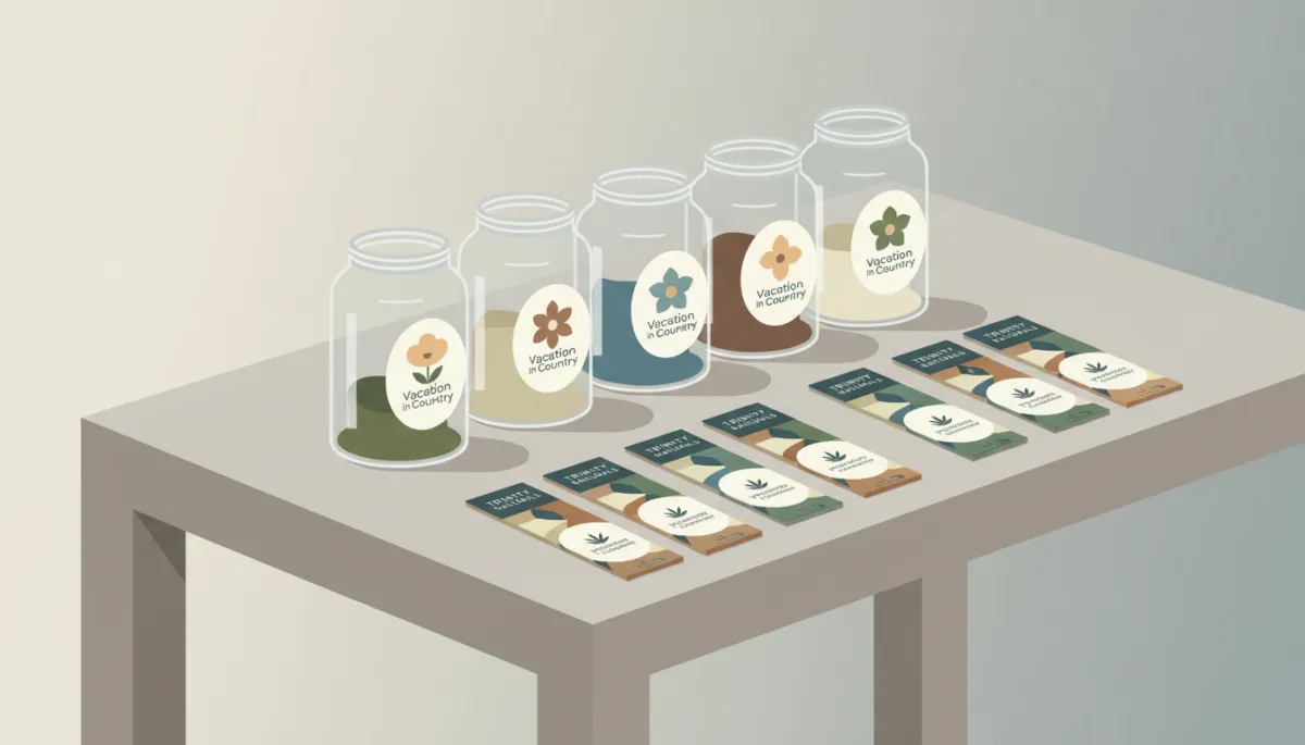 Display of Vacation in Country premium flower and craft cannabis formats at Trinity Naturals Display of Vacation in Country premium flower and craft cannabis formats at Trinity Naturals