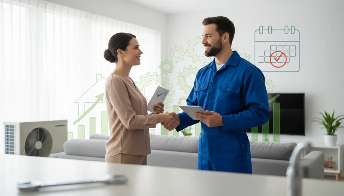 Customer service representative handling home service leads professionally on a CRM system