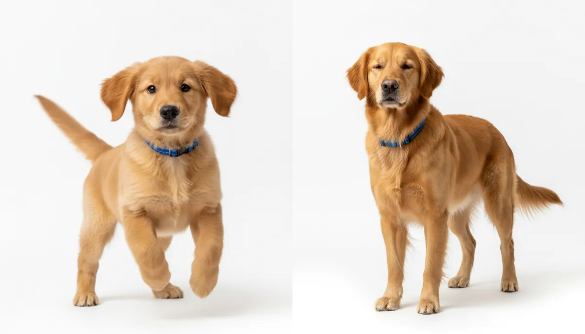 Puppy vs adult dog body language comparison - reading dog signals by age