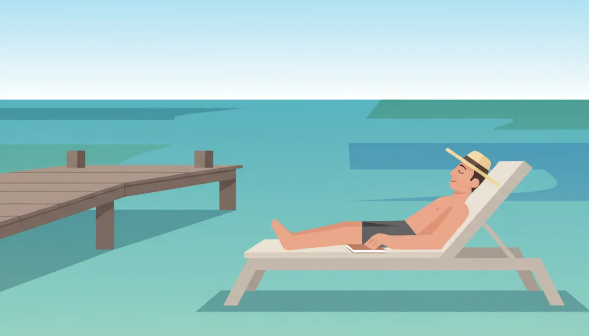 Individual traveler relaxing on a sun lounger at Playa Porto Mari