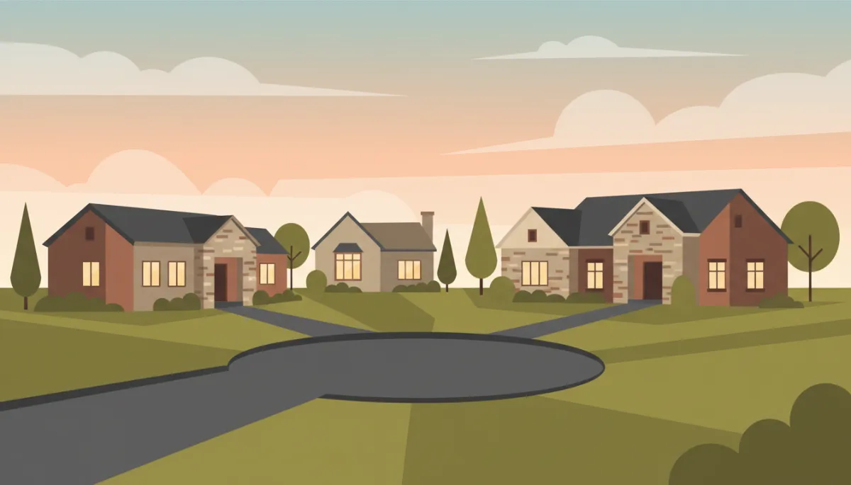 Cul-de-sac with upscale homes in a Moorestown golf course neighborhood Cul-de-sac with upscale homes in a Moorestown golf course neighborhood