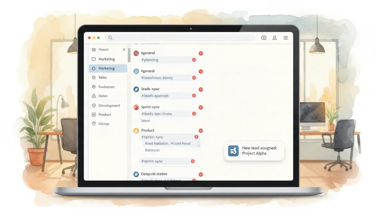Canales de Slack organizados con notificaciones automatizadas del CRM Zolutium Canales de Slack organizados con notificaciones automatizadas del CRM Zolutium