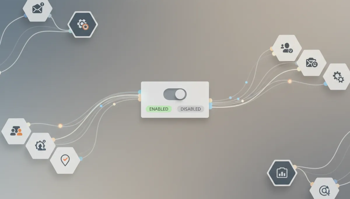 Vista profesional de un nodo de automatización con opción para habilitar o deshabilitar Vista profesional de un nodo de automatización con opción para habilitar o deshabilitar