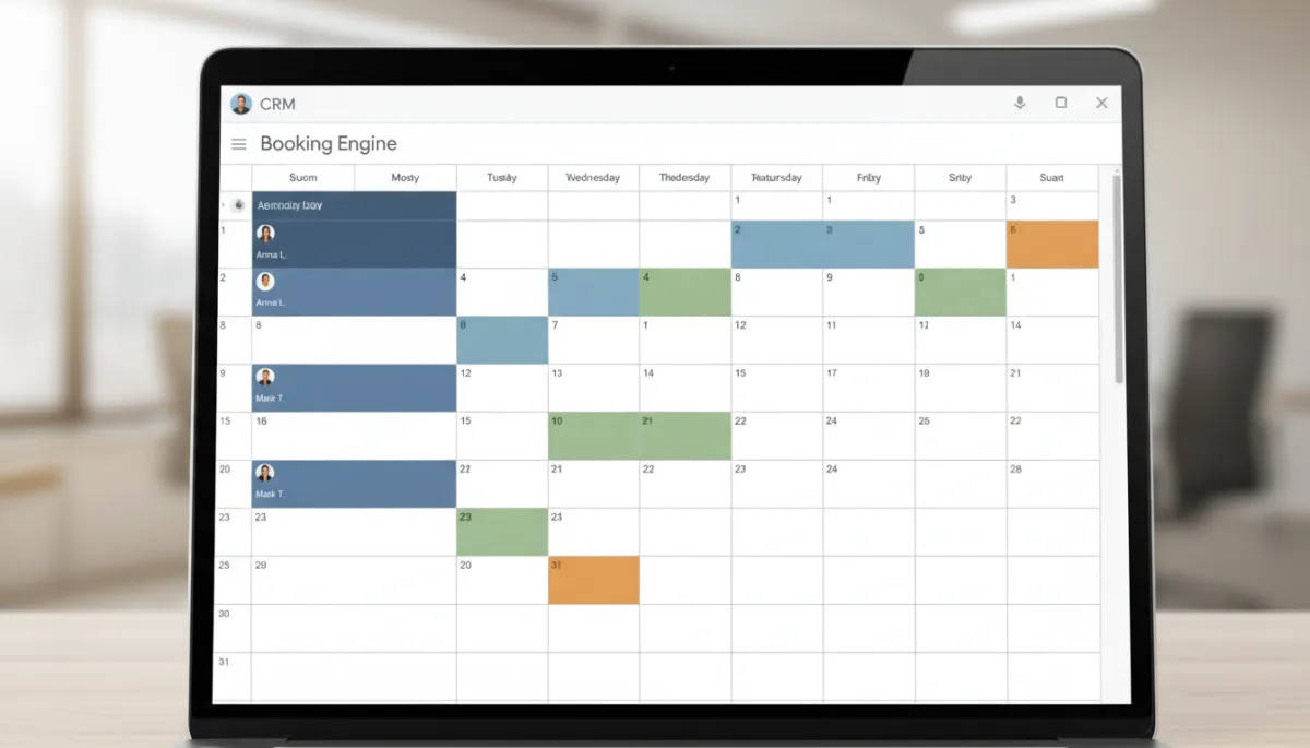 Pantalla de portátil mostrando la sincronización de citas entre Zolutium y Google Calendar Pantalla de portátil mostrando la sincronización de citas entre Zolutium y Google Calendar