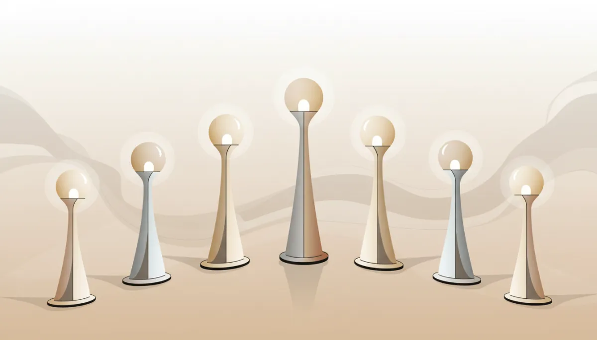 Seven lampstands symbolizing the seven churches of Revelation