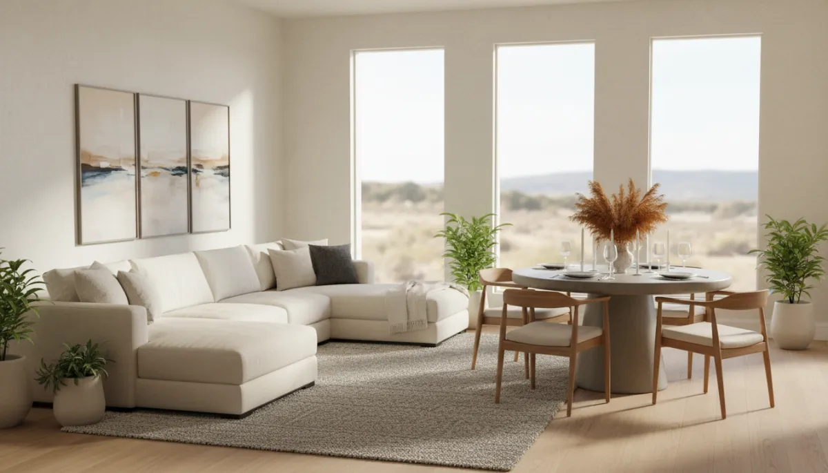 Upscale short-term rental living room near Fort Hood with modern décor