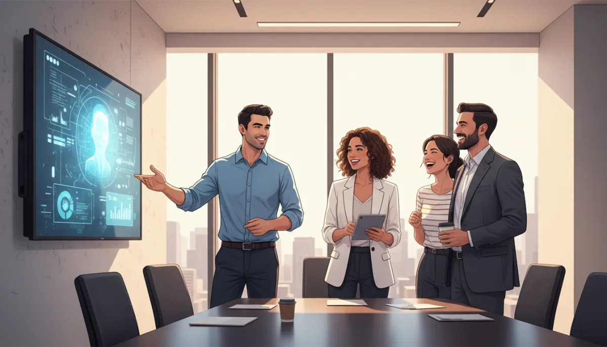 Startup team collaborating on payroll software features
