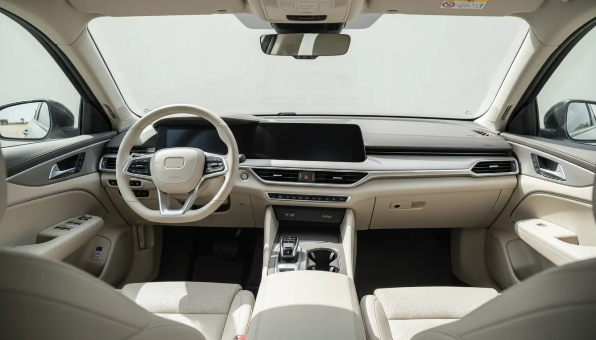 Freshly detailed car interior with clean seats and dashboard