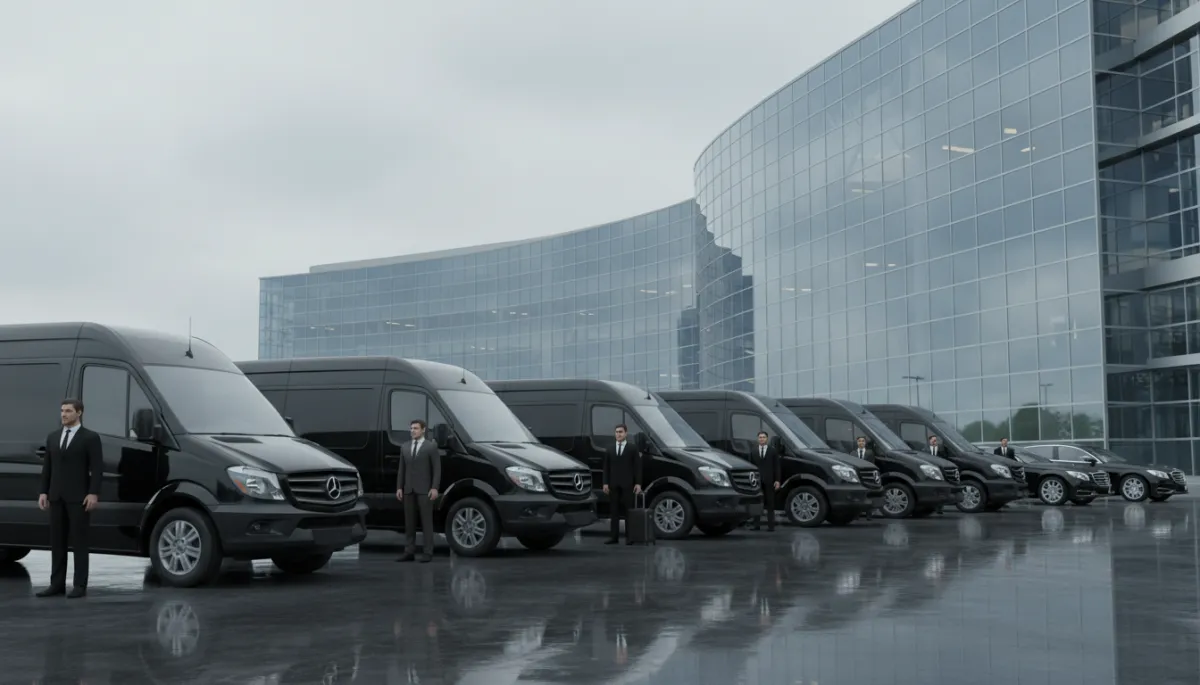 Executive vehicles providing group transportation outside a Rosemont convention center