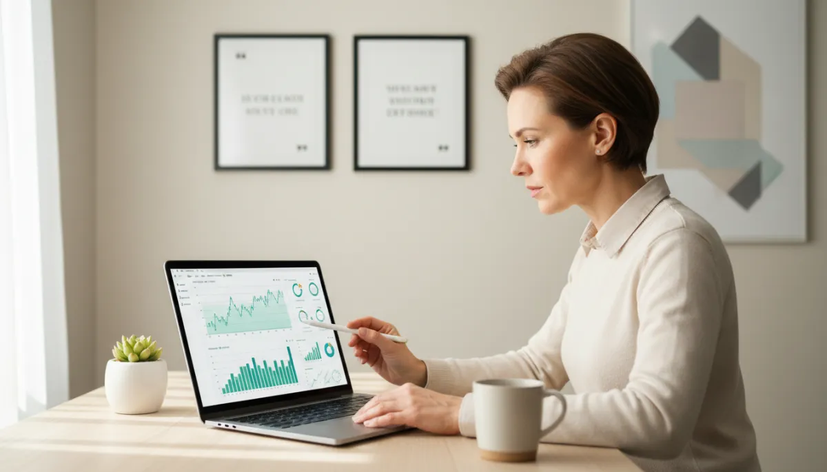 A focused entrepreneur reviewing goals and financial plans in a calm office A focused entrepreneur reviewing goals and financial plans in a calm office