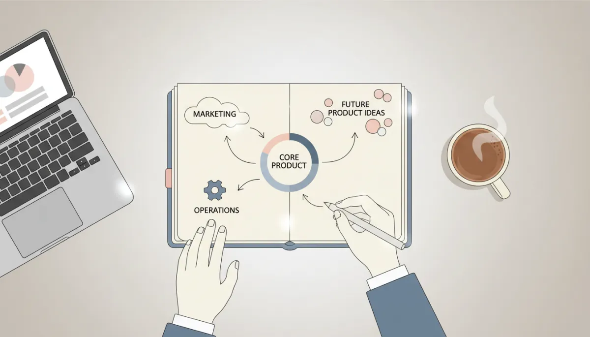 Entrepreneur mapping how one core idea can scale into multiple streams Entrepreneur mapping how one core idea can scale into multiple streams