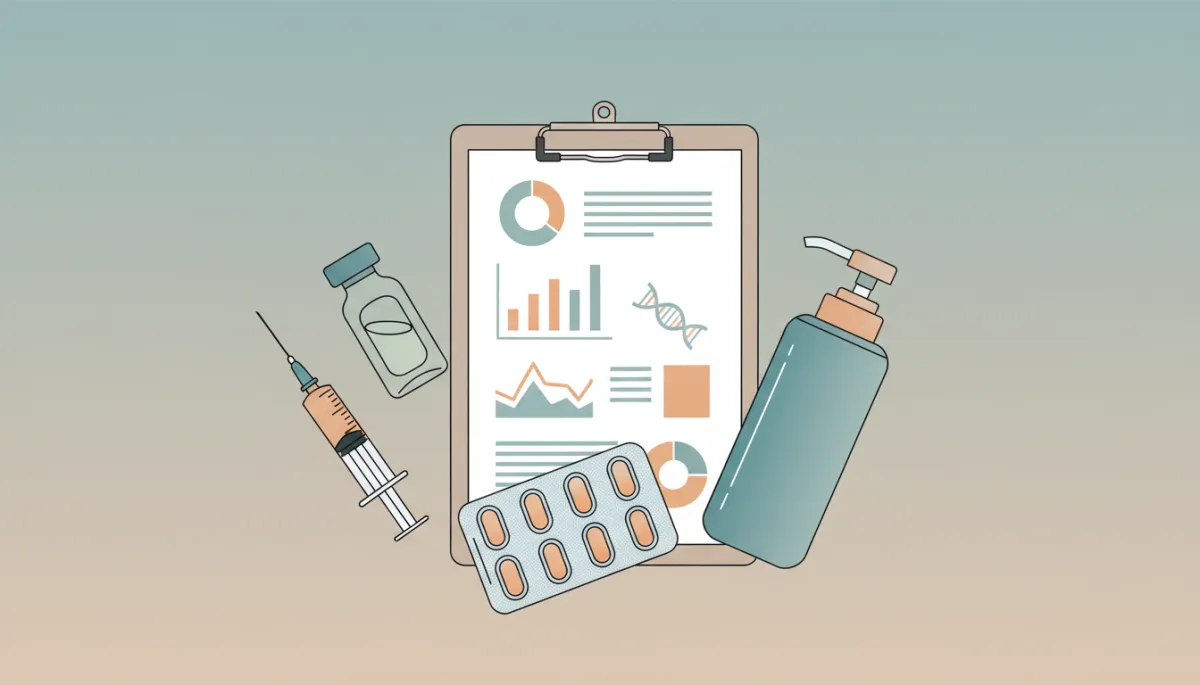 Different testosterone replacement therapy delivery methods displayed on a neutral-toned desk