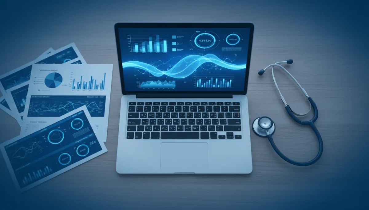 Desk with epigenetic age reports and clinical tools for longevity planning