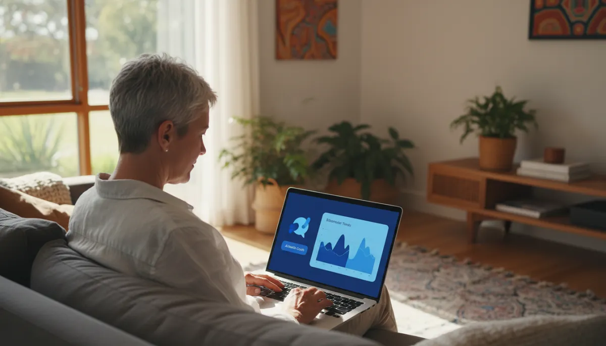 Australian client using AI health coach and virtual longevity program dashboard Australian client using AI health coach and virtual longevity program dashboard