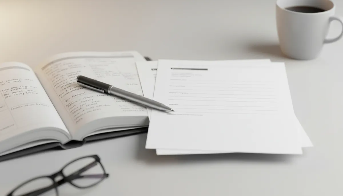 A real photo (not a rendering or illustration) of a modern, tidy desk with a laptop displaying a resume and LinkedIn profile side by side on the screen. The workspace should look professional and uncluttered, with natural light, and possibly a coffee cup or minimal desk accessories to convey a real person's workspace. A real photo (not a rendering or illustration) of a modern, tidy desk with a laptop displaying a resume and LinkedIn profile side by side on the screen. The workspace should look professional and uncluttered, with natural light, and possibly a coffee cup or minimal desk accessories to convey a real person's workspace.