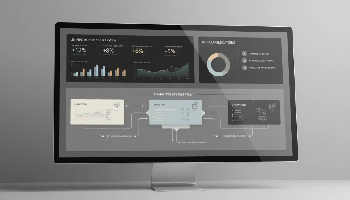 Unified AI-powered dashboard connecting data, workflows, and recommendations across the business