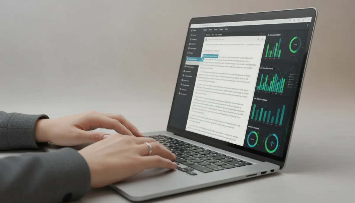 Marketer using AI content optimisation tools to refine website copy