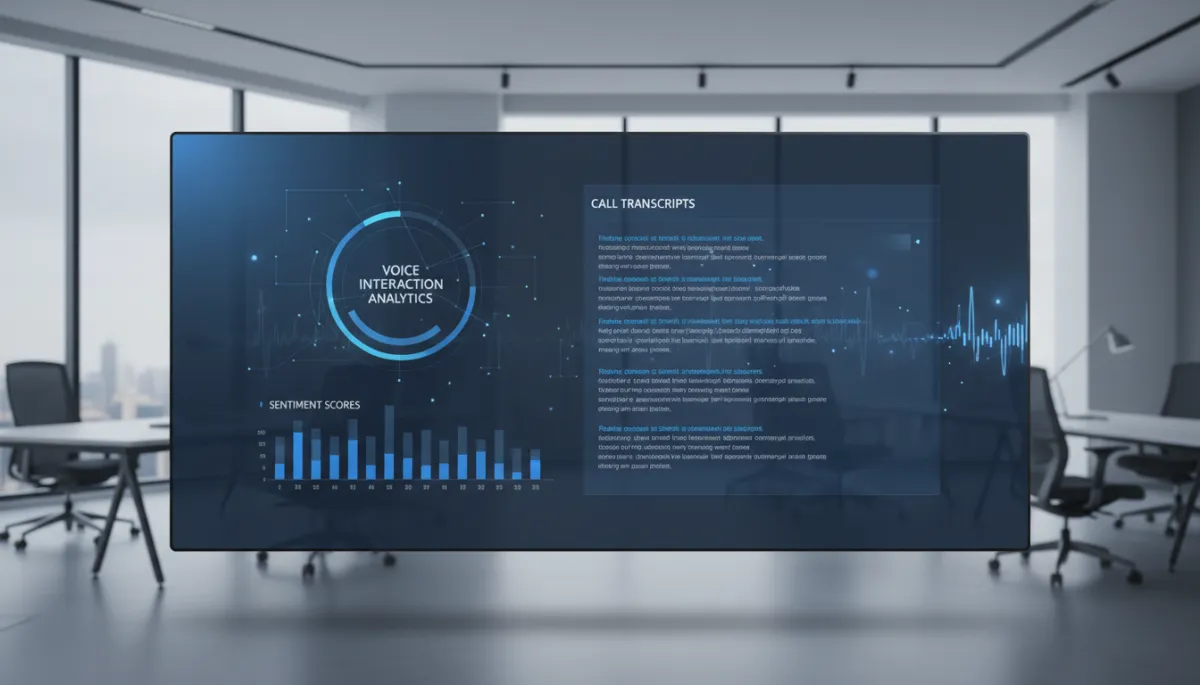 Analytics dashboard displaying performance metrics for AI voice interactions