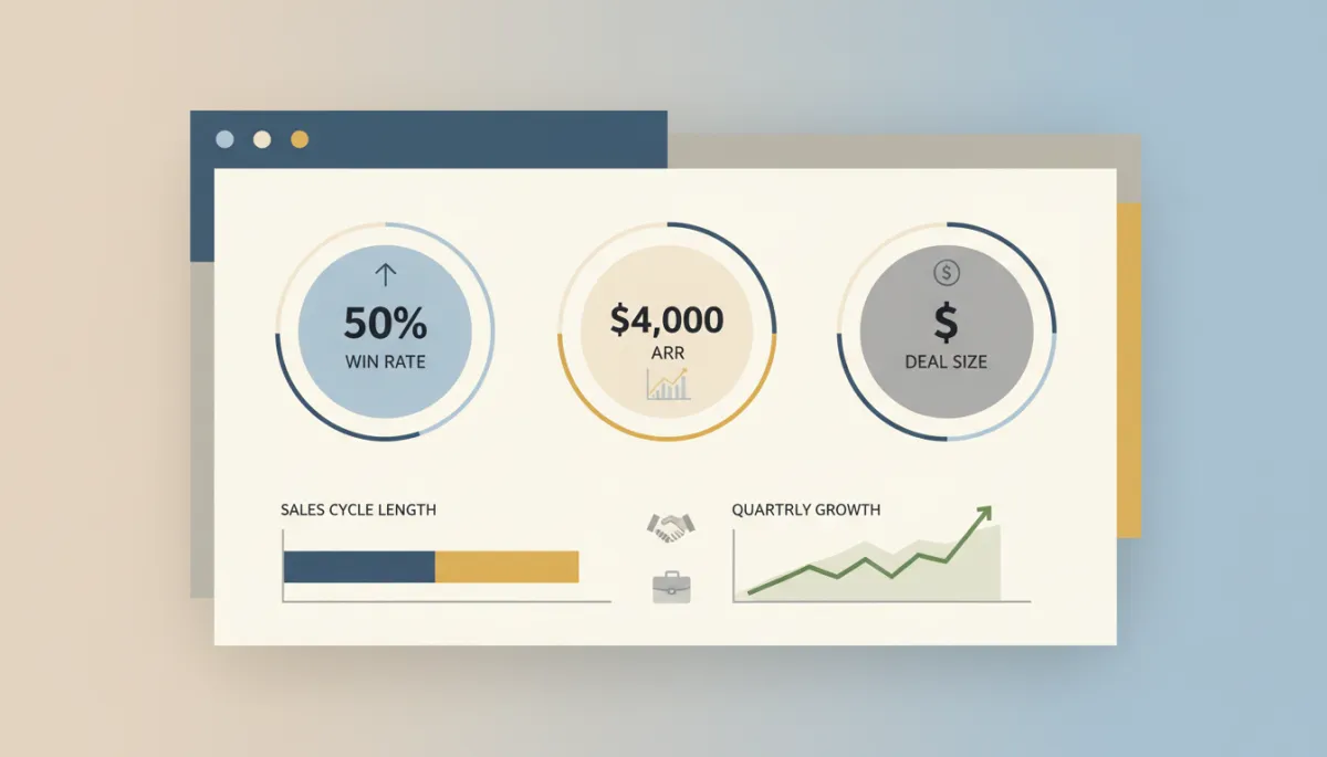 Dashboard emphasizing outcome-based sales metrics such as win rate and revenue Dashboard emphasizing outcome-based sales metrics such as win rate and revenue
