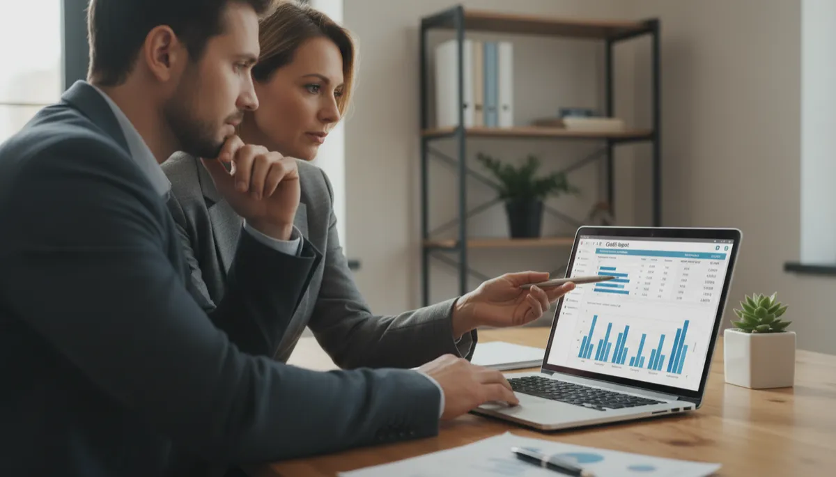 Person reviewing credit report and CCJ details with an advisor Person reviewing credit report and CCJ details with an advisor