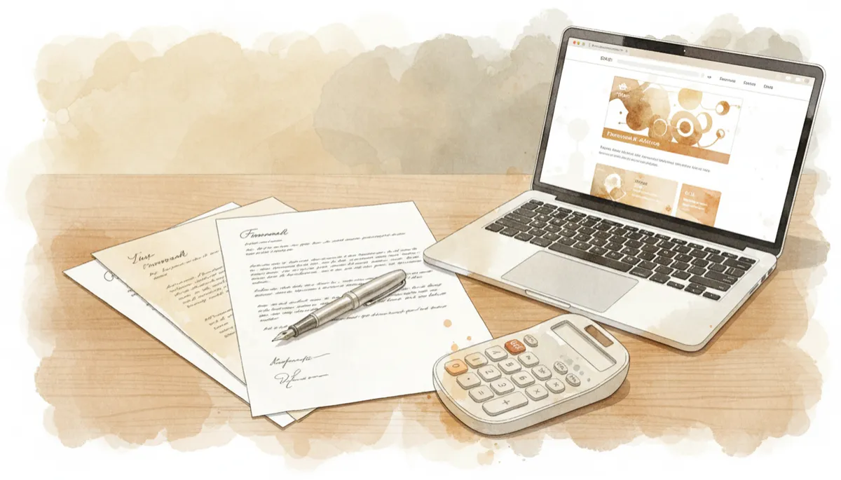 Formal debt letters on a desk beside financial planning tools Formal debt letters on a desk beside financial planning tools
