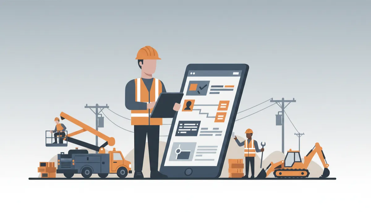 Field crew leader reviewing an automated work order on a tablet