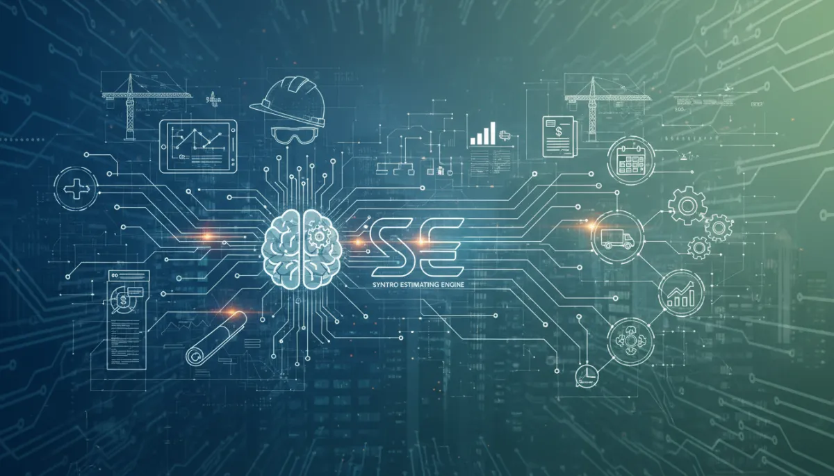 Construction estimator and project manager reviewing AI-driven data
