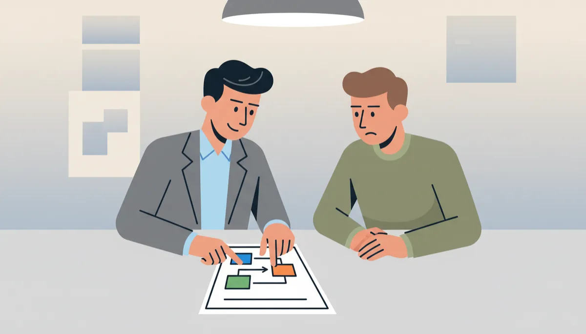 Solicitor explaining a trust structure to a client