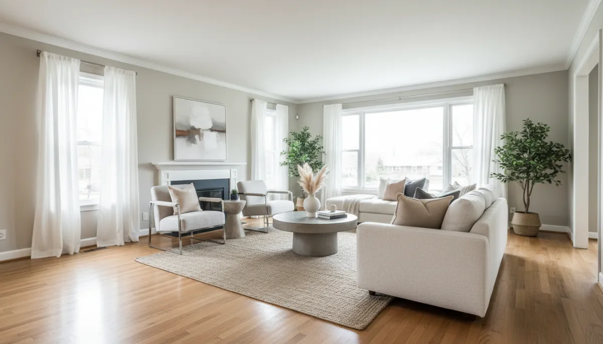 Updated living room in a Palatine single-family home
