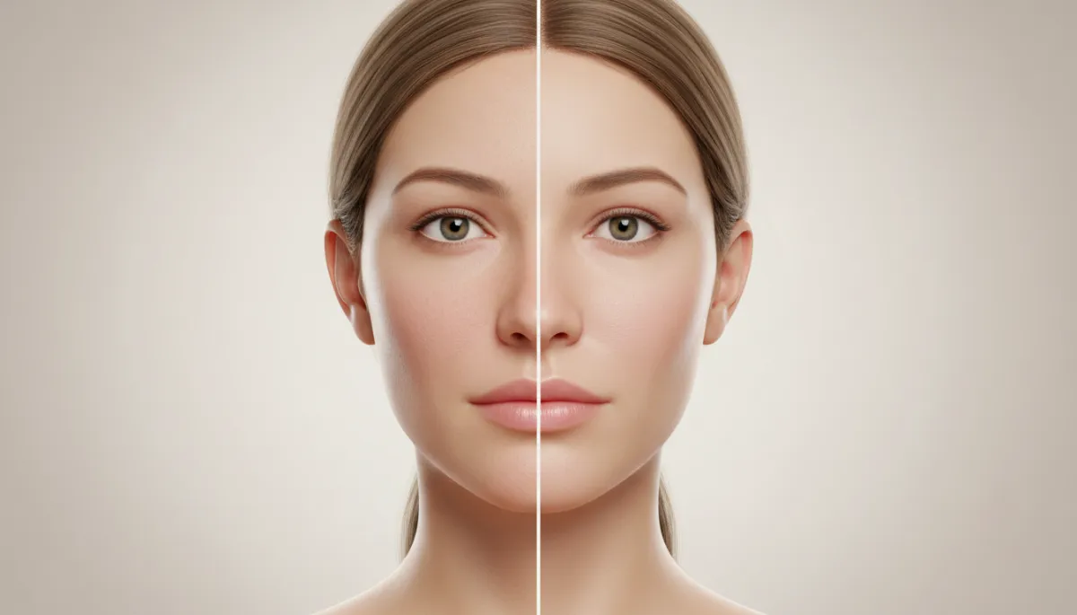 Before and after comparison showing smoother, more even skin after chemical peels